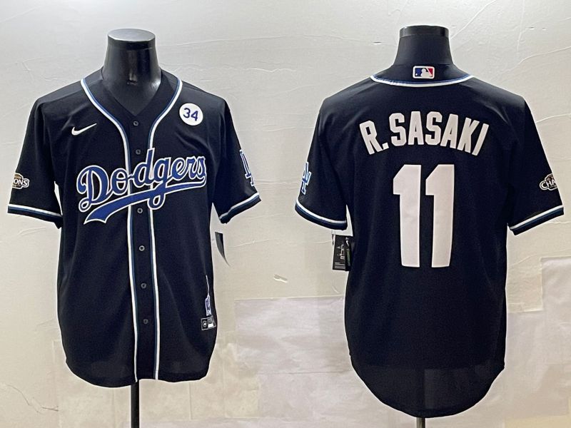 Men Los Angeles Dodgers 11 R.Sasaki Black Fashion Game 2025 Nike MLB Jersey style 30616